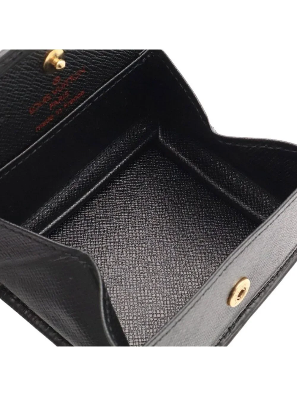 Louis Vuitton Epi Porte Monnaie Boite Coin Purse Square Shape Leather Noir Black